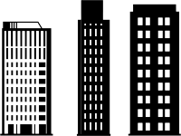 建筑剪影透明背景插画
