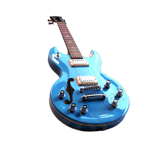 3D吉他商业设计插图