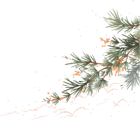 松枝积雪简约插画