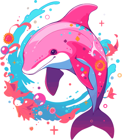 海豚插画设计素材