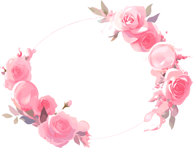 粉色花环商用插画素材