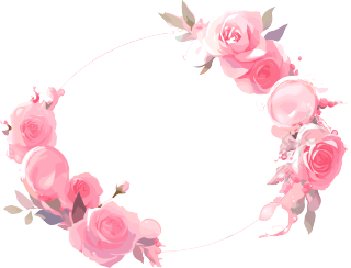 粉色花环商用插画素材