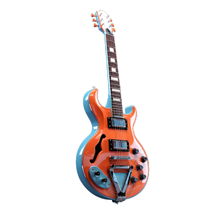 3D吉他透明背景素材