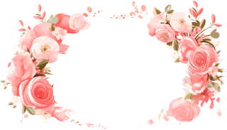 粉色花环边框可商用插图