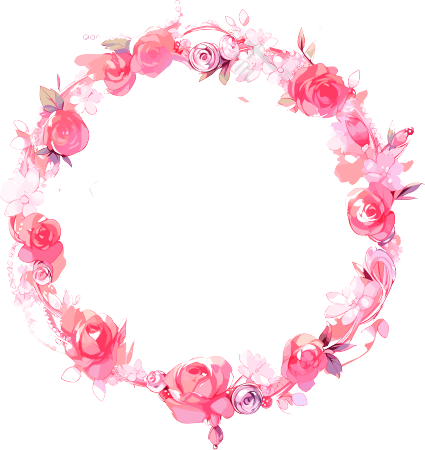 粉色花环商用元素