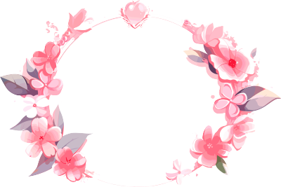 粉色花环商业设计元素