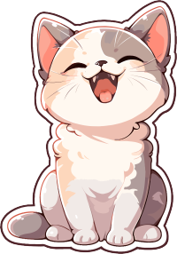 猫咪贴纸插画设计元素