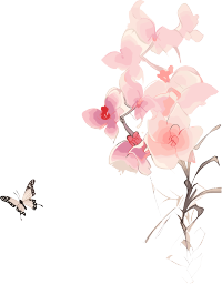 兰花蝴蝶水墨意境素材