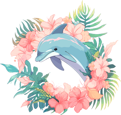 海豚透明PNG图案设计元素