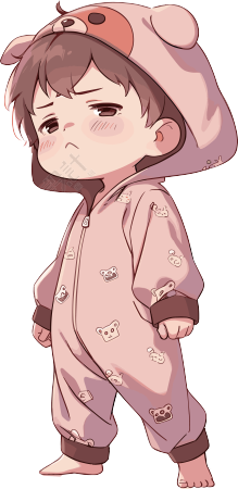 睡衣男孩创意设计插图