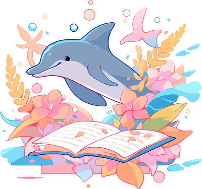 可爱海豚创意设计元素PNG插画