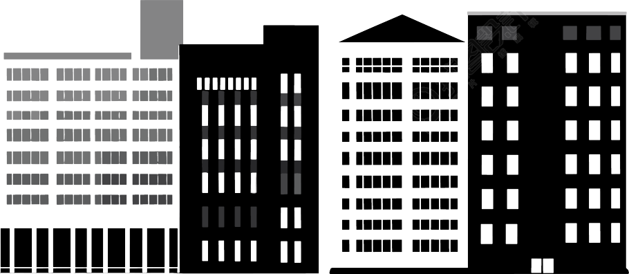 建筑剪影黑色轮廓元素