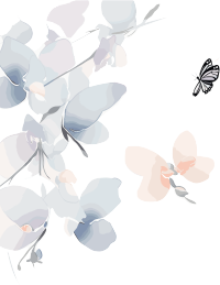 兰花蝴蝶水墨插画