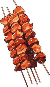 烧烤烤串透明背景插画