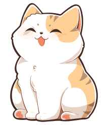 猫咪贴纸彩色图形素材