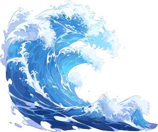 蓝色海浪插画设计元素