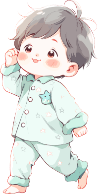睡衣男孩透明背景插画