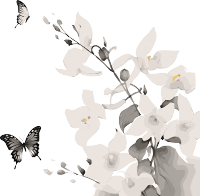 兰花蝴蝶水墨中国风插画