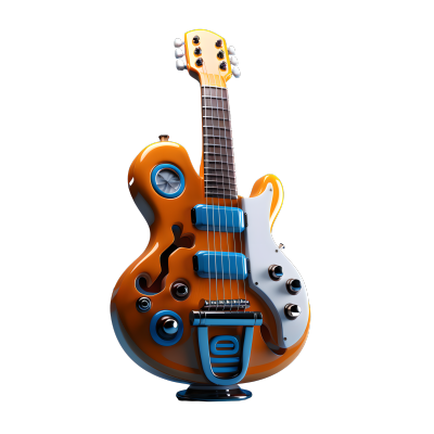 3D吉他透明背景插图