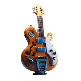 3D吉他透明背景插图
