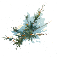 松枝积雪素材