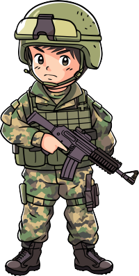 卡通士兵透明背景PNG插图