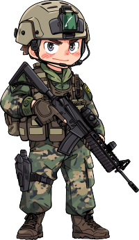 卡通士兵手绘插画素材