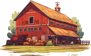 农场仓库商业创意插图