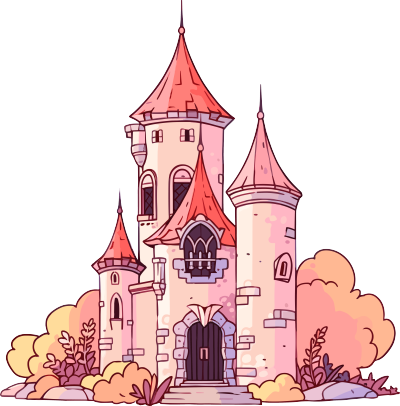 卡通城堡创意插图