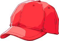 红色帽子手绘插画