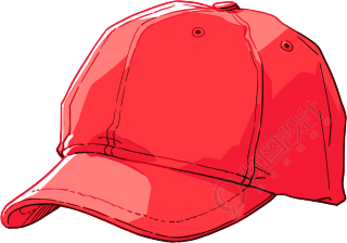红色帽子手绘插画