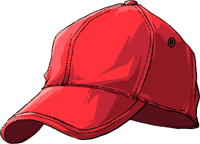 红色帽子手绘图案素材