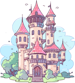 卡通城堡创意元素