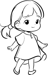 小女孩简笔画