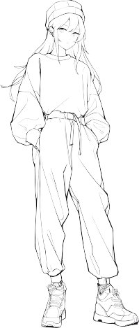 漫画女孩插画素材