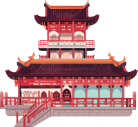 国风阁楼插画