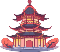 国风阁楼传统建筑图形素材