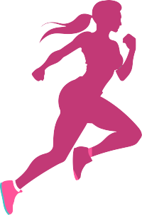 运动女生剪影创意商业插画