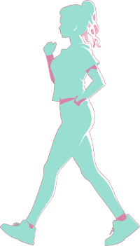 运动女生剪影透明背景插图