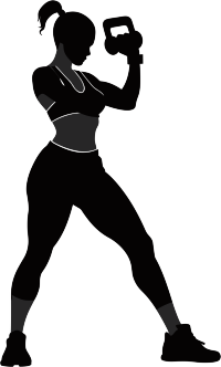 运动女生剪影插图