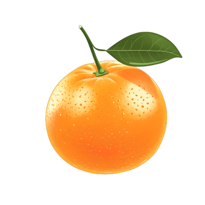 橙子水果插画设计