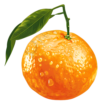 橙子简约白底素材