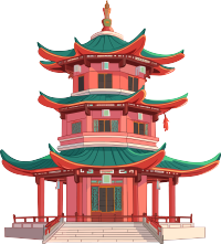 国风阁楼可商用插画设计