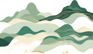 国潮风山脉图形设计元素