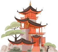 国风阁楼建筑插图
