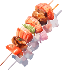 烤串插画设计元素