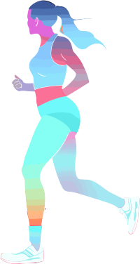 运动女生剪影高清图形插画