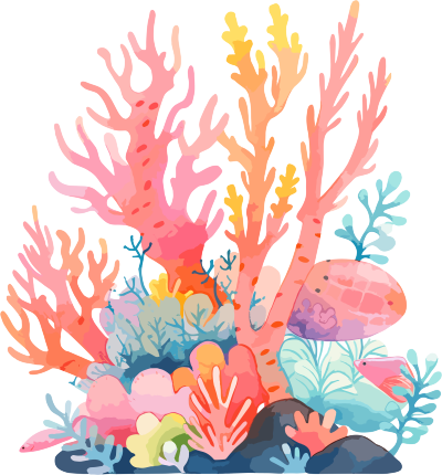 珊瑚卡通插图