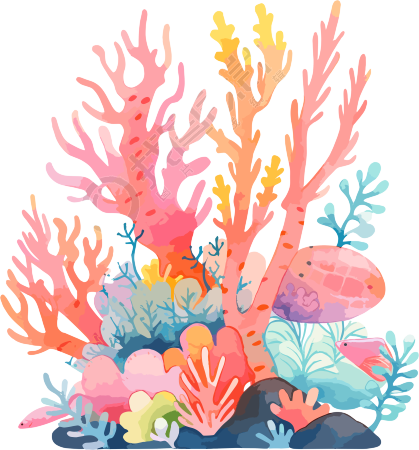 珊瑚卡通插图
