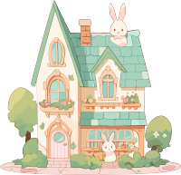 可爱小房子创意设计插画